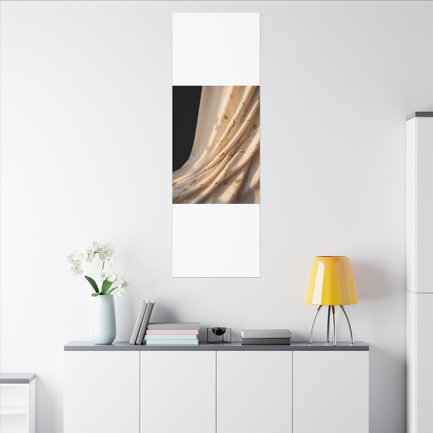 Golden Hour Silk Drape Canvas Art - Kintsugi Fukinsei