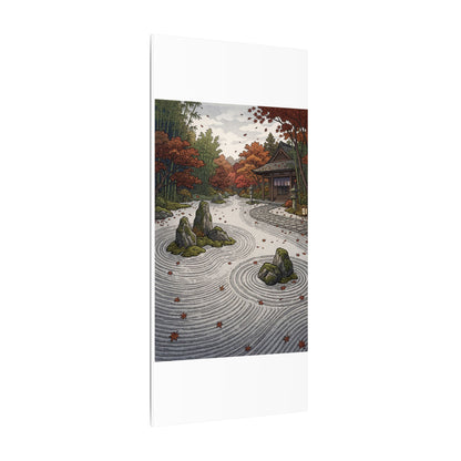 Autumn Rock Garden Ukiyo E Inspired Canvas Art | Peaceful Decor