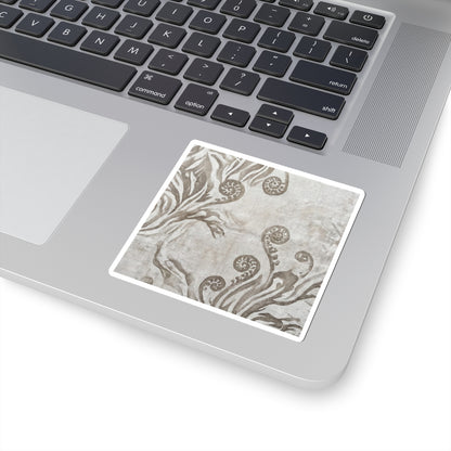 Fern Unfurling Summer Sticker | Japandi Neutral Design Art Print