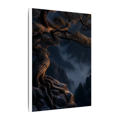 Bold Pine Tree Canvas Art - Shadow Zen Dark Japandi