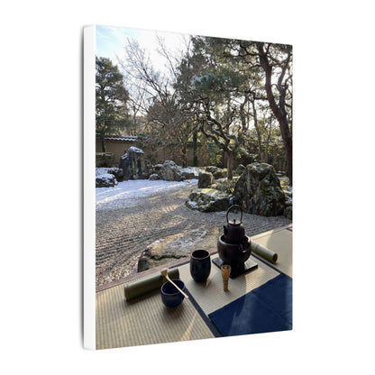 Winter Tea Ceremony Karesansui Canvas Art | Serene Decor