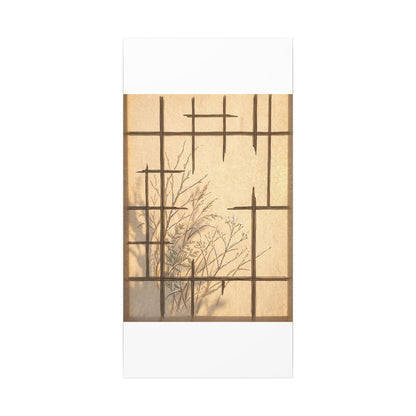 Shoji Screen Canvas Art | Winter Japandi Minimal Line Art