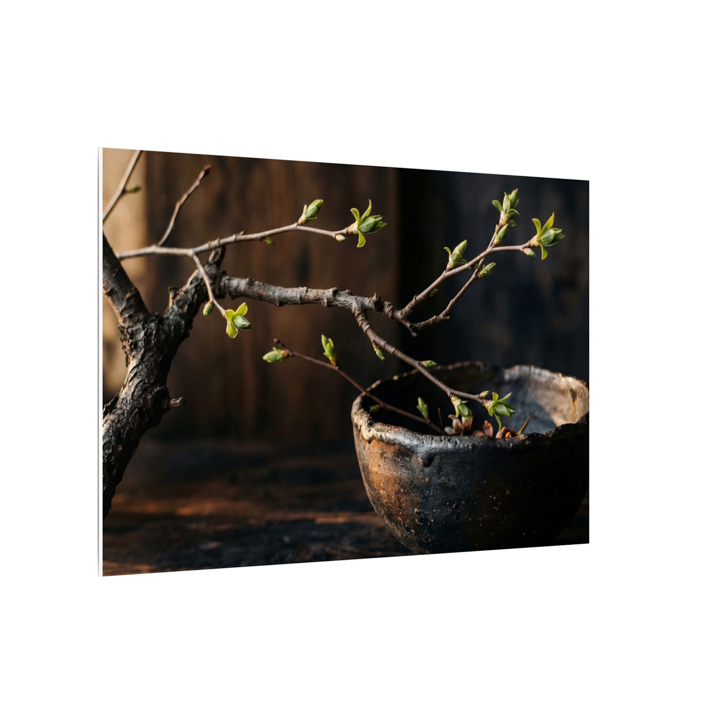 Spring Ceramic Bowl Moody Minimal Canvas Art | Atmospheric Decor