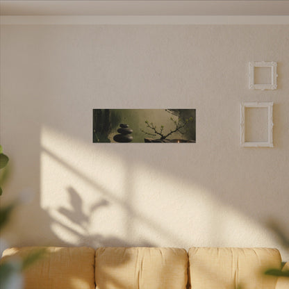 River Stones Spring Canvas Art | Zen Contemplative Design