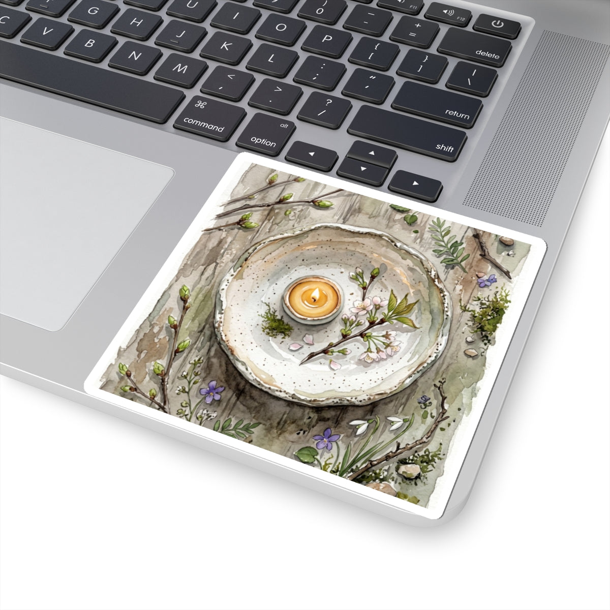 Candlelight Ceramic Bowl Sticker - Japandi Mono No Aware