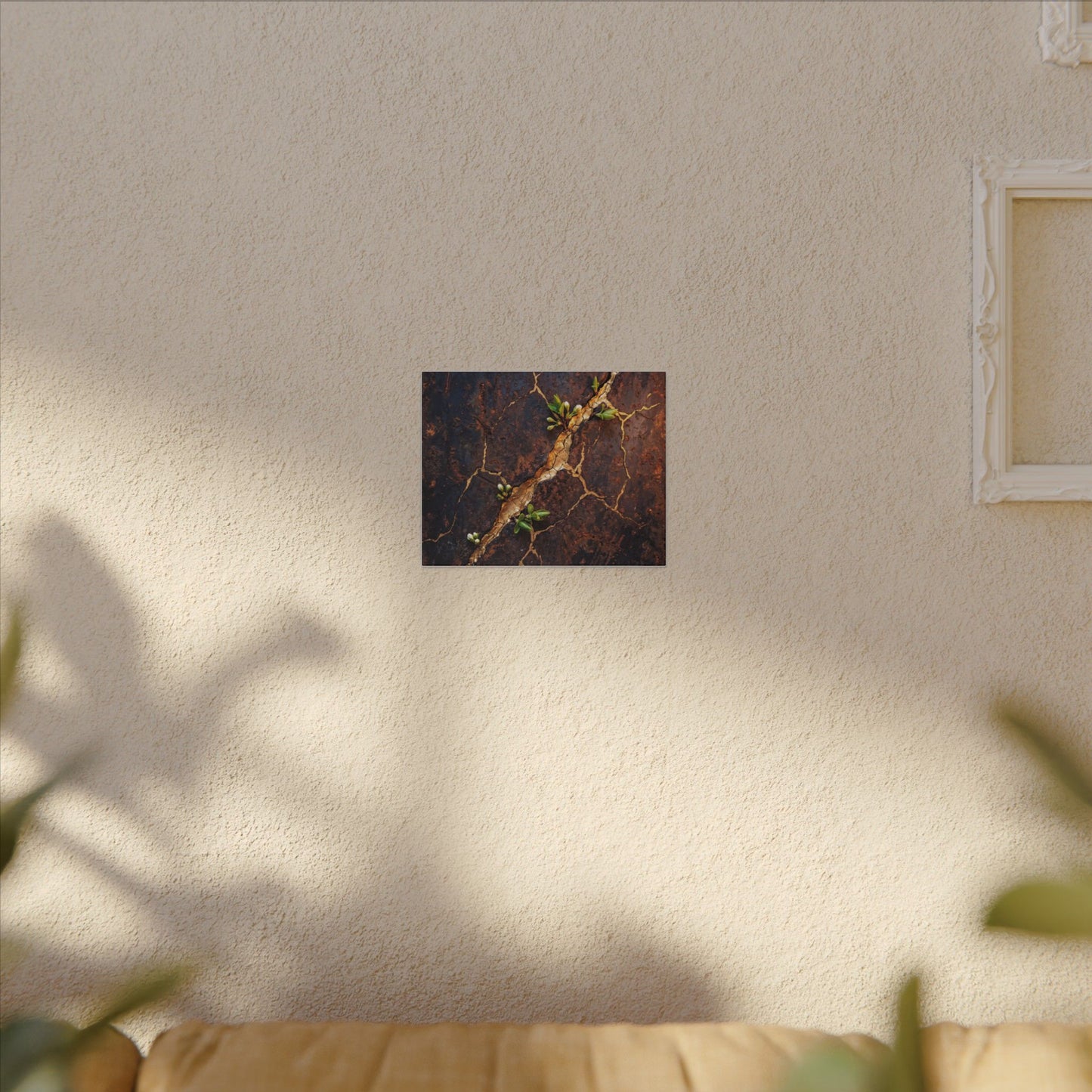 Rust Patina Spring Canvas Art | Kintsugi Resilient Design