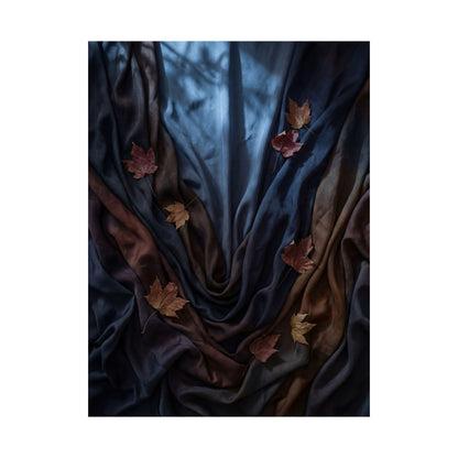 Kanso Silk Drape Wall Art Print - Dark Japandi Moody Minimal