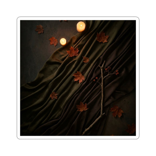 Dark Japandi Silk Drape in Candlelight | Moody Minimal Sticker