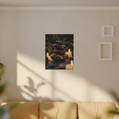 Summer River Stones Gold Vein Canvas Art | Philosophical Decor