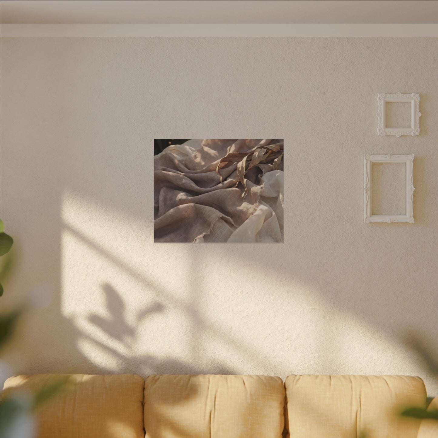 Silk Drape Summer Canvas Art | Japandi Neutral Design