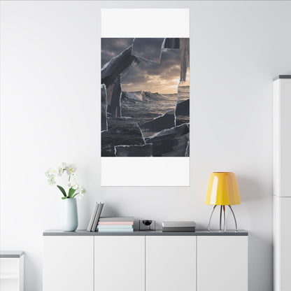 Fukinsei Ocean Wave Canvas Art - Dark Japandi Shadow Zen