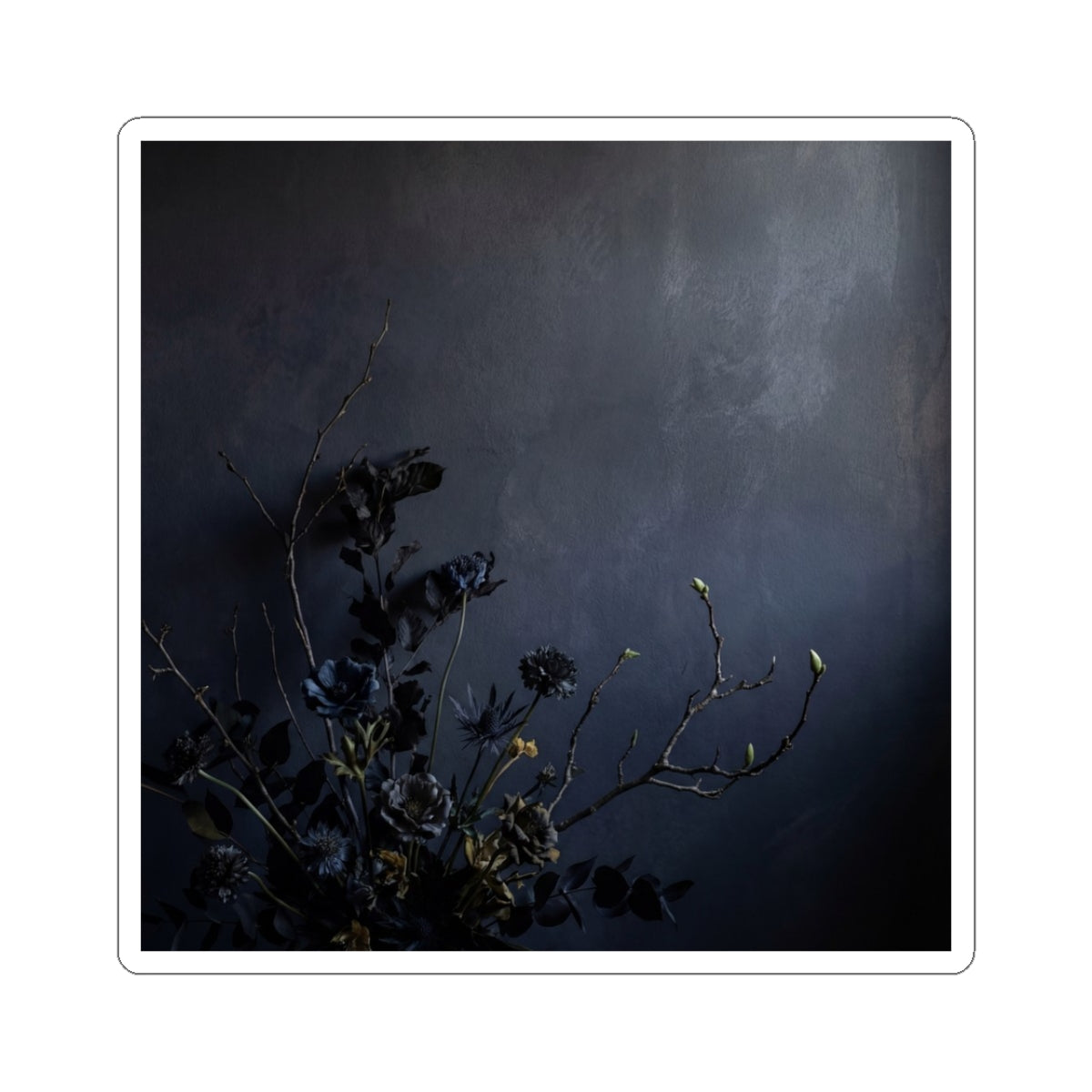 Dried Flowers Sticker | Spring Dark Japandi Shadow Zen Art Art Print