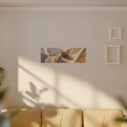 Autumn Paper Fold Minimal Line Canvas Art | Cozy Decor