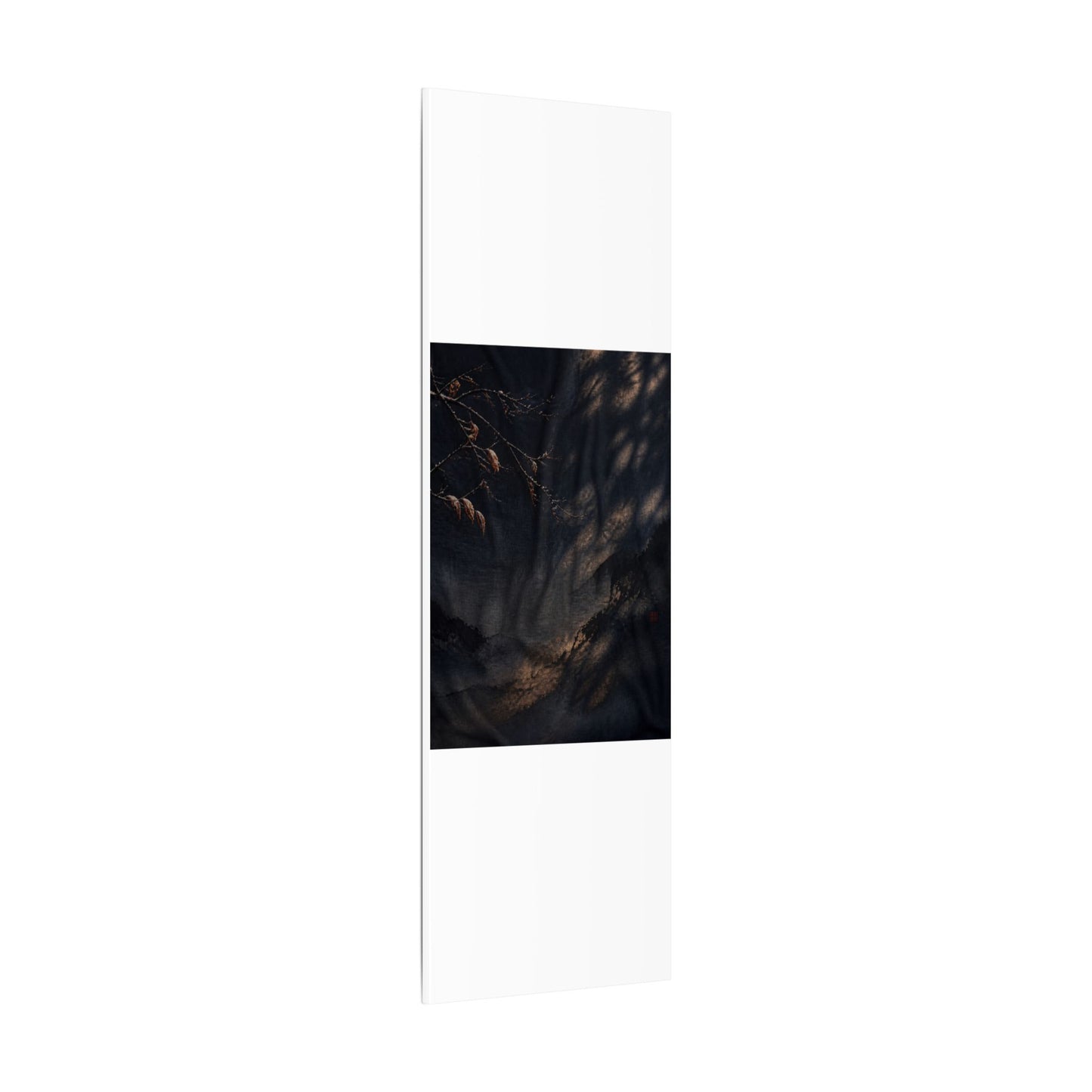Atmospheric Silk Drape Canvas Art - Charcoal Ink Dark Japandi