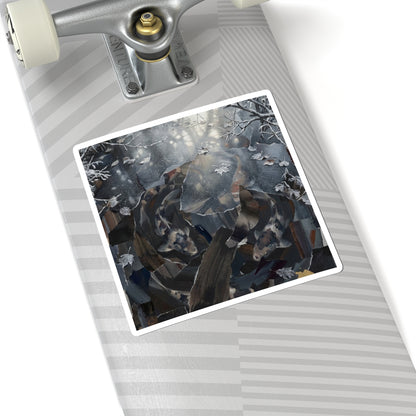 Koi Pond Sticker | Winter Dark Japandi Shadow Zen Art