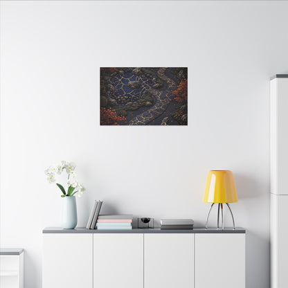 Moonlit Garden Gold Vein Canvas Art | Resilient Kintsugi Art