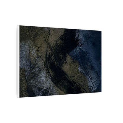 Shibui Ink Brushstroke Canvas Art - Dark Japandi Dark Texture
