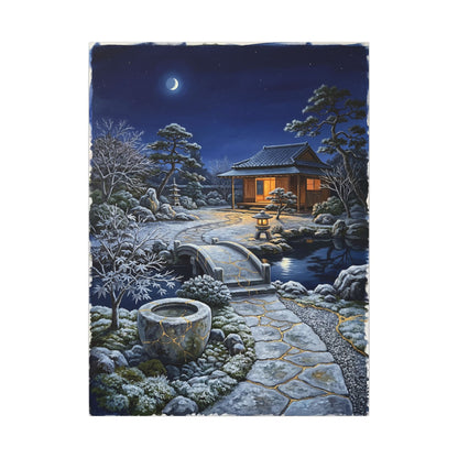 Moonlit Garden Winter Canvas Art | Kintsugi Artful Design