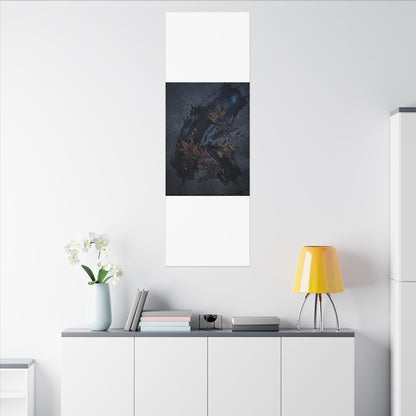 Sophisticated Ink Brushstroke Canvas Art - Dark Texture Dark Japandi