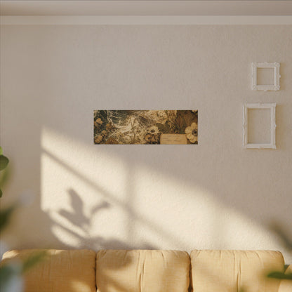 Spring Ocean Wave Herbarium Canvas Art | Nostalgic Decor