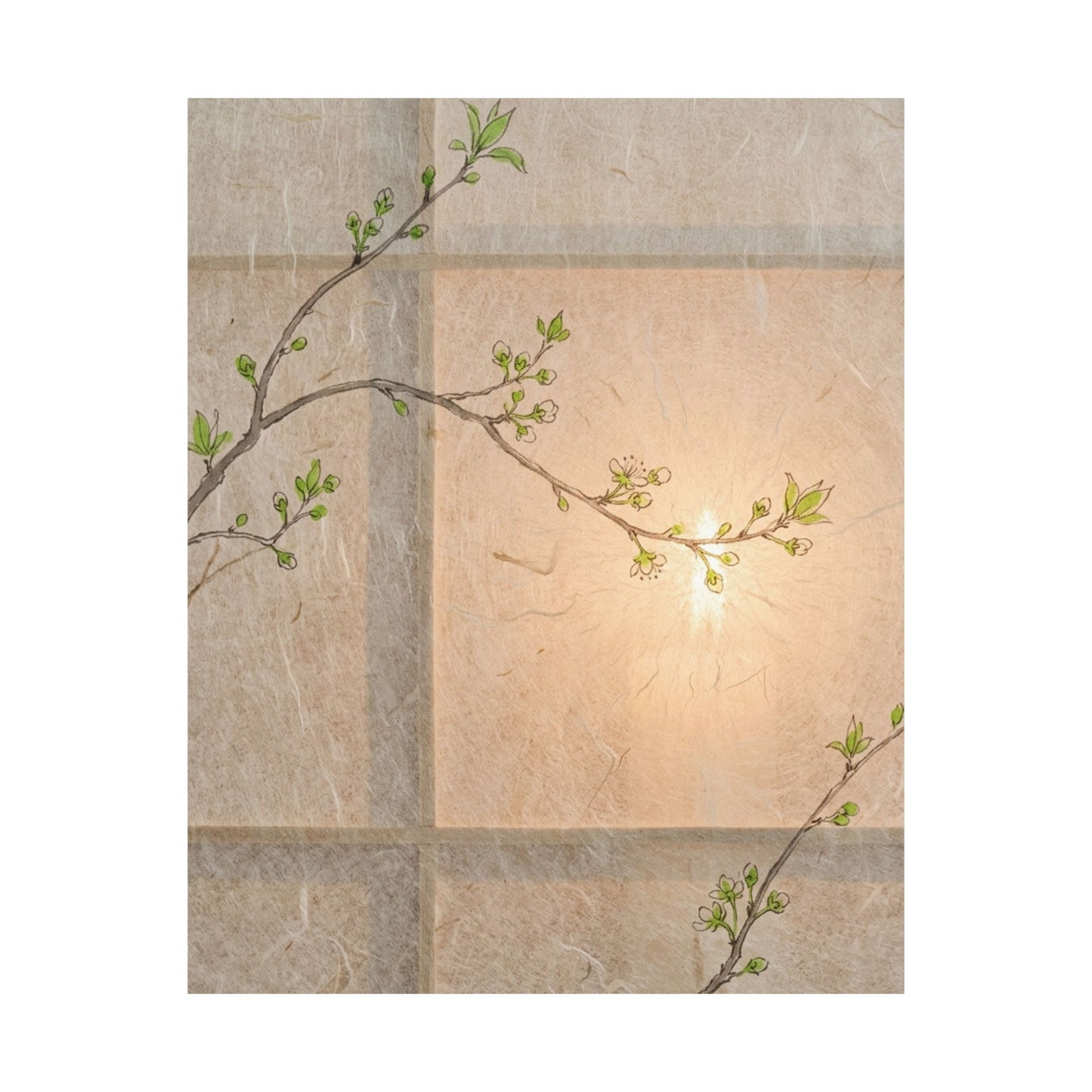 Fukinsei Shoji Screen Wall Art Print - Japandi Minimal Line