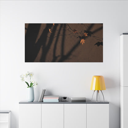 Shadow Play Autumn Canvas Art | Dark Japandi Luxurious Design
