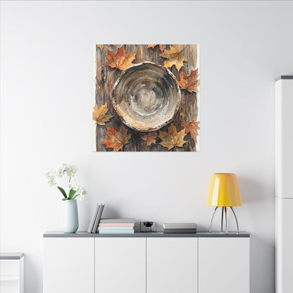 Ma Ceramic Bowl Canvas Art - Japandi Watercolor