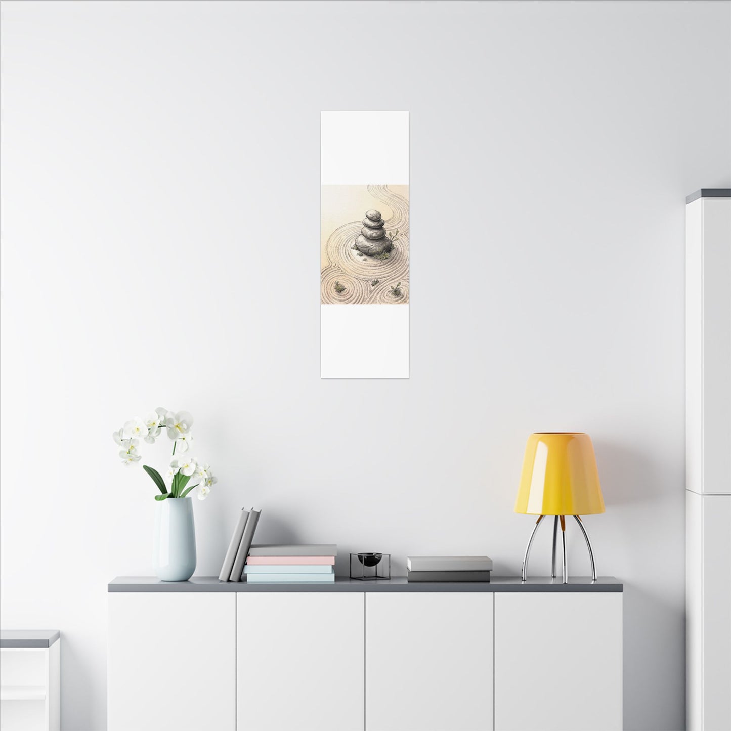 River Stones Karesansui Canvas Art | Tranquil Zen Art