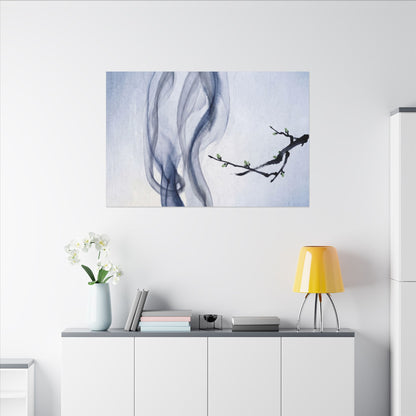 Incense Smoke Spring Canvas Art | Zen Tranquil Design