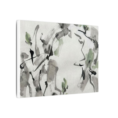 Zen Ink Brushstroke in Overcast | Sumi E Canvas Art