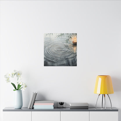Water Ripple Sumi E Canvas Art | Calm Zen Art