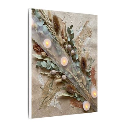 Candlelight Dried Flowers Canvas Art - Japandi Kanso