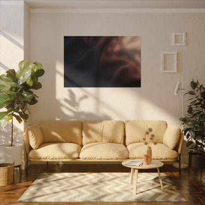 Dark Japandi Silk Drape in Dawn | Shadow Zen Canvas Art