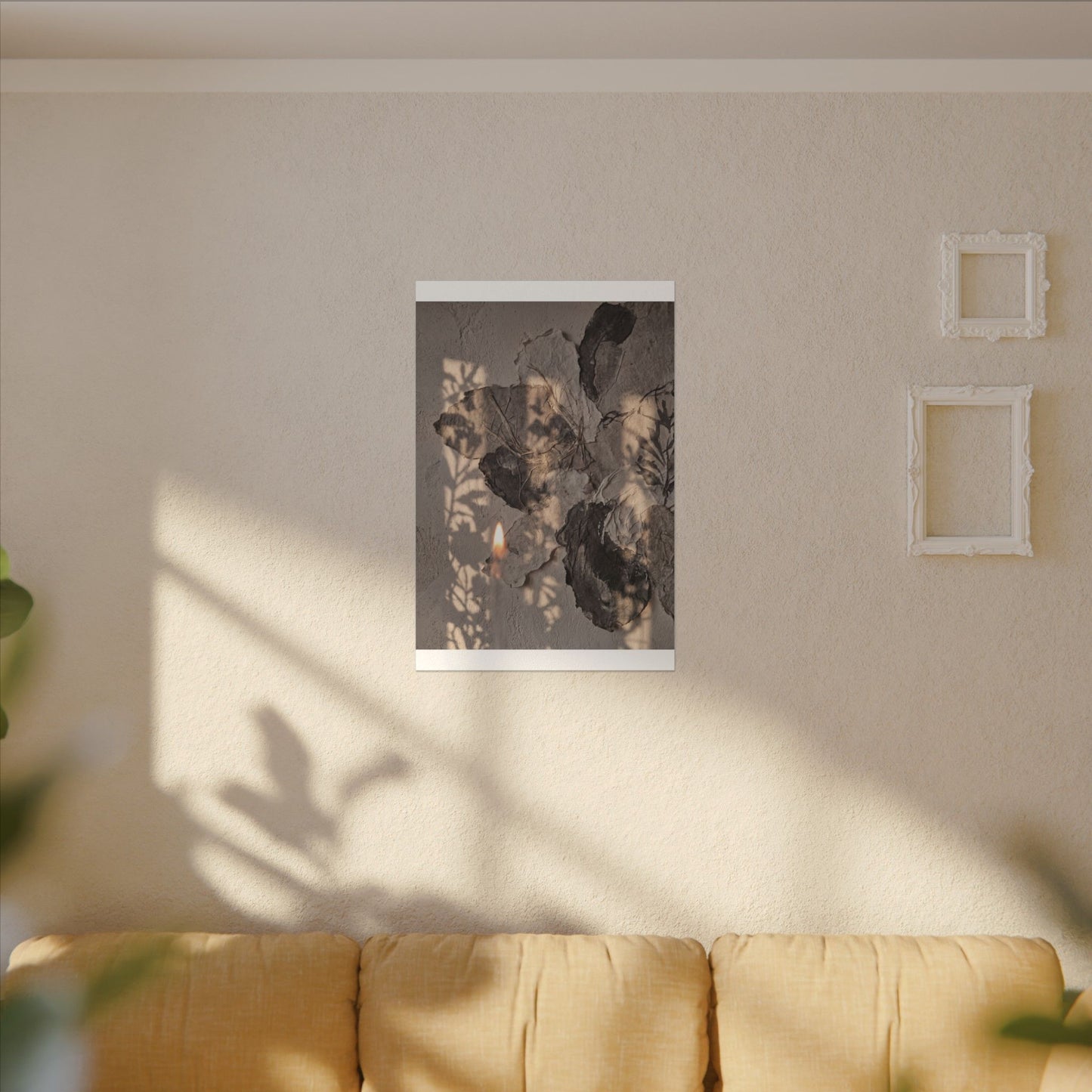 Shadow Play Summer Canvas Art | Japandi Elegant Design