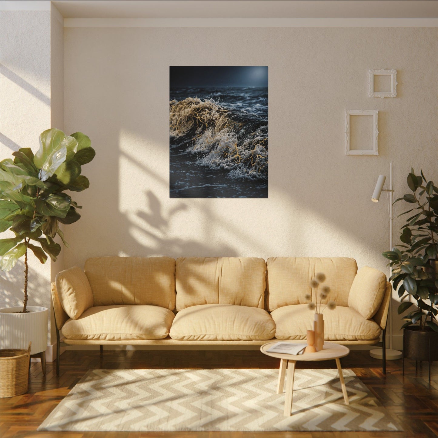 Ocean Wave Winter Canvas Art | Kintsugi Artful Design
