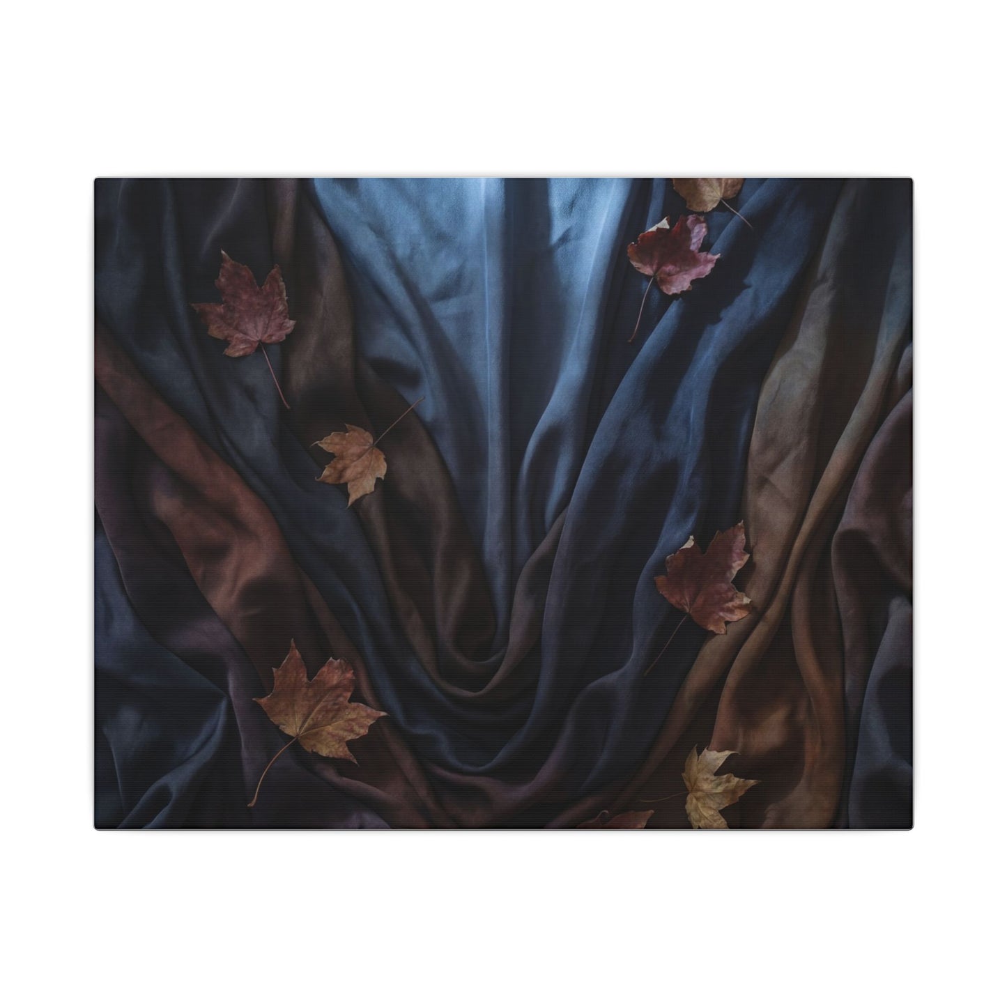 Silk Drape Canvas Art | Autumn Dark Japandi Moody Minimal Art