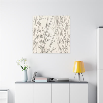 Candlelight Bamboo Grove Canvas Art - Japandi Fukinsei