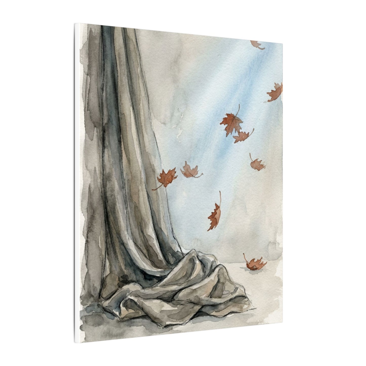 Ma Silk Drape Canvas Art - Japandi Watercolor