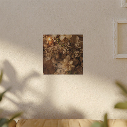 Spring Dried Flowers Japanese Pattern Canvas Art | Earthy Decor
