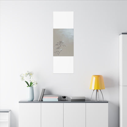 Pine Tree Minimal Line Canvas Art | Warm Japandi Art