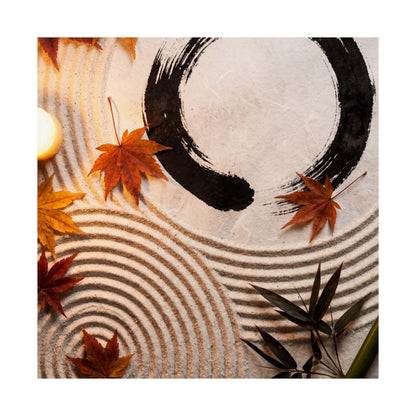 Zen Rock Garden in Candlelight | Enso Wall Art Print