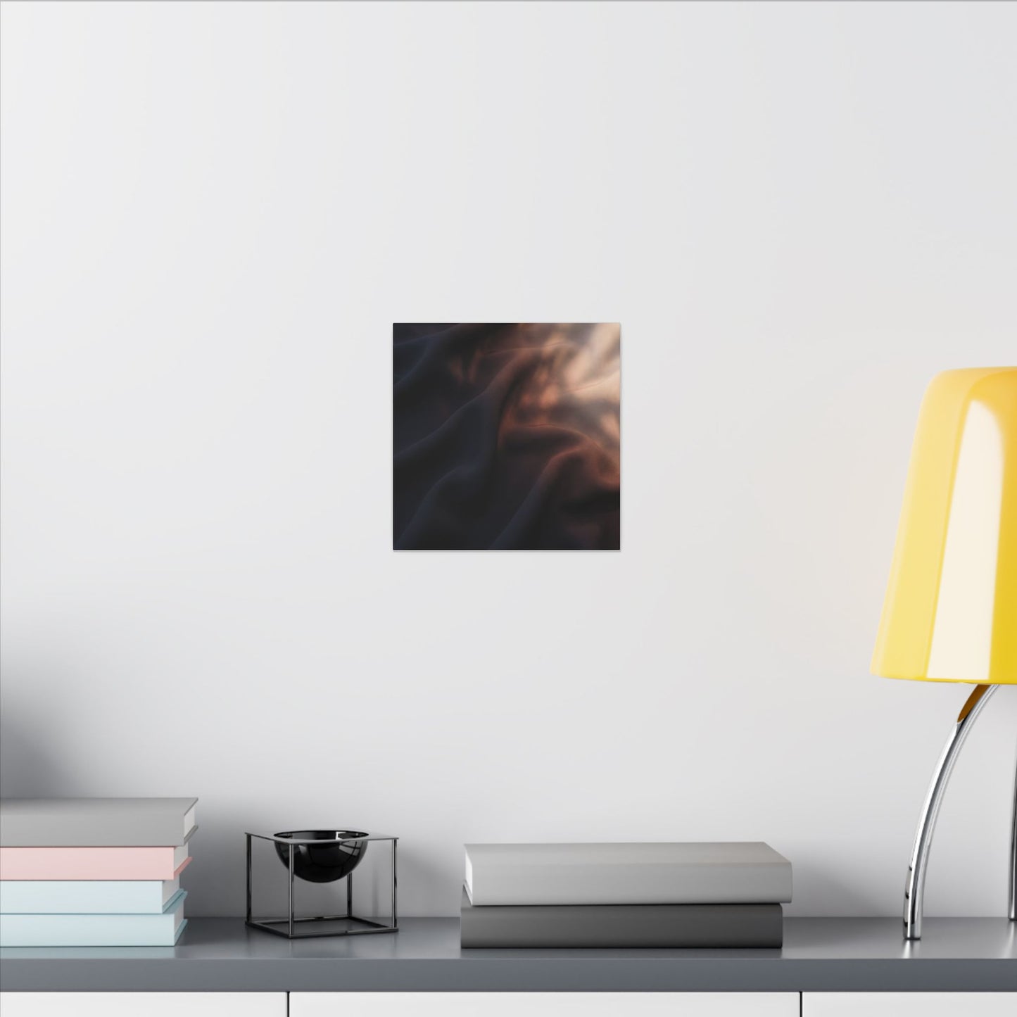 Dark Japandi Silk Drape in Dawn | Shadow Zen Canvas Art