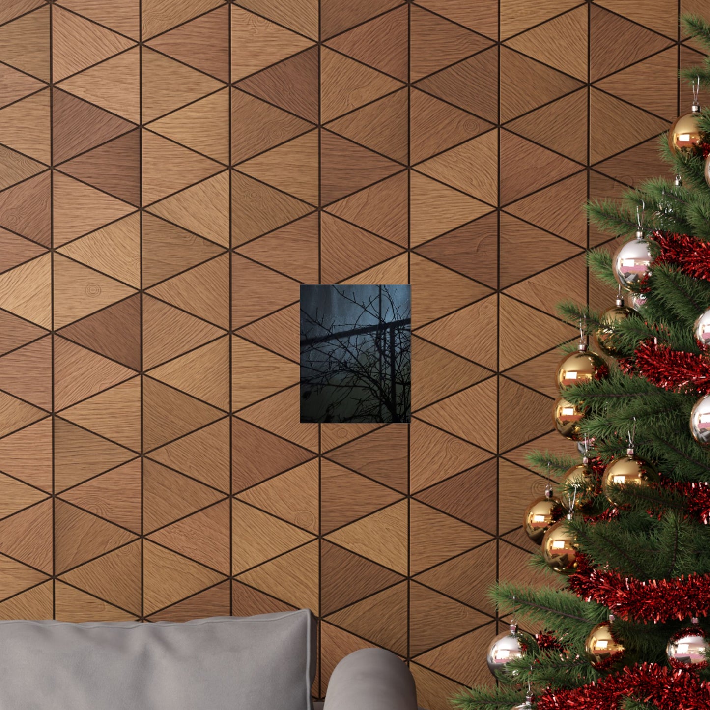 Shadow Play Winter Wall Art Print | Dark Japandi Luxurious Design