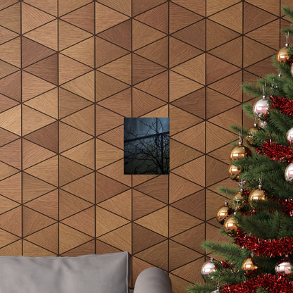 Shadow Play Winter Wall Art Print | Dark Japandi Luxurious Design