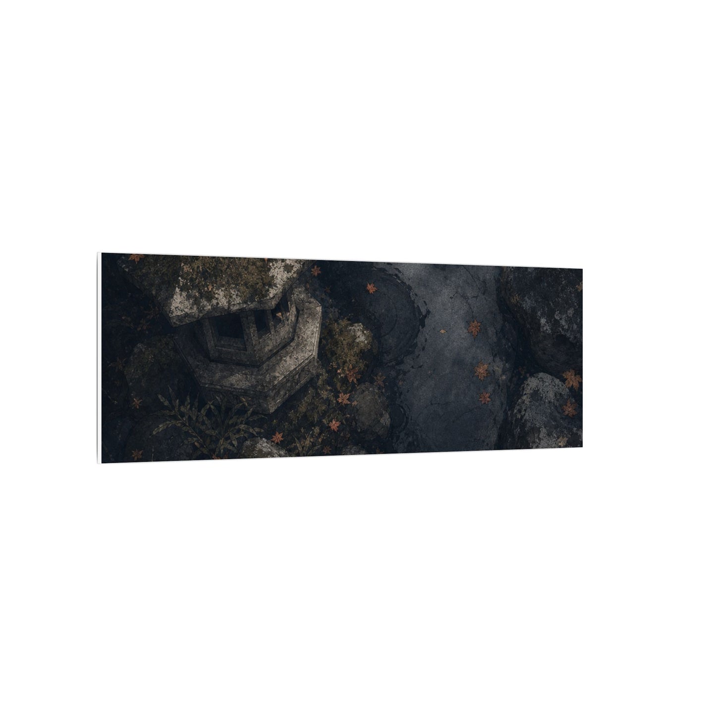 Stone Lantern Canvas Art | Autumn Japandi Texture Art
