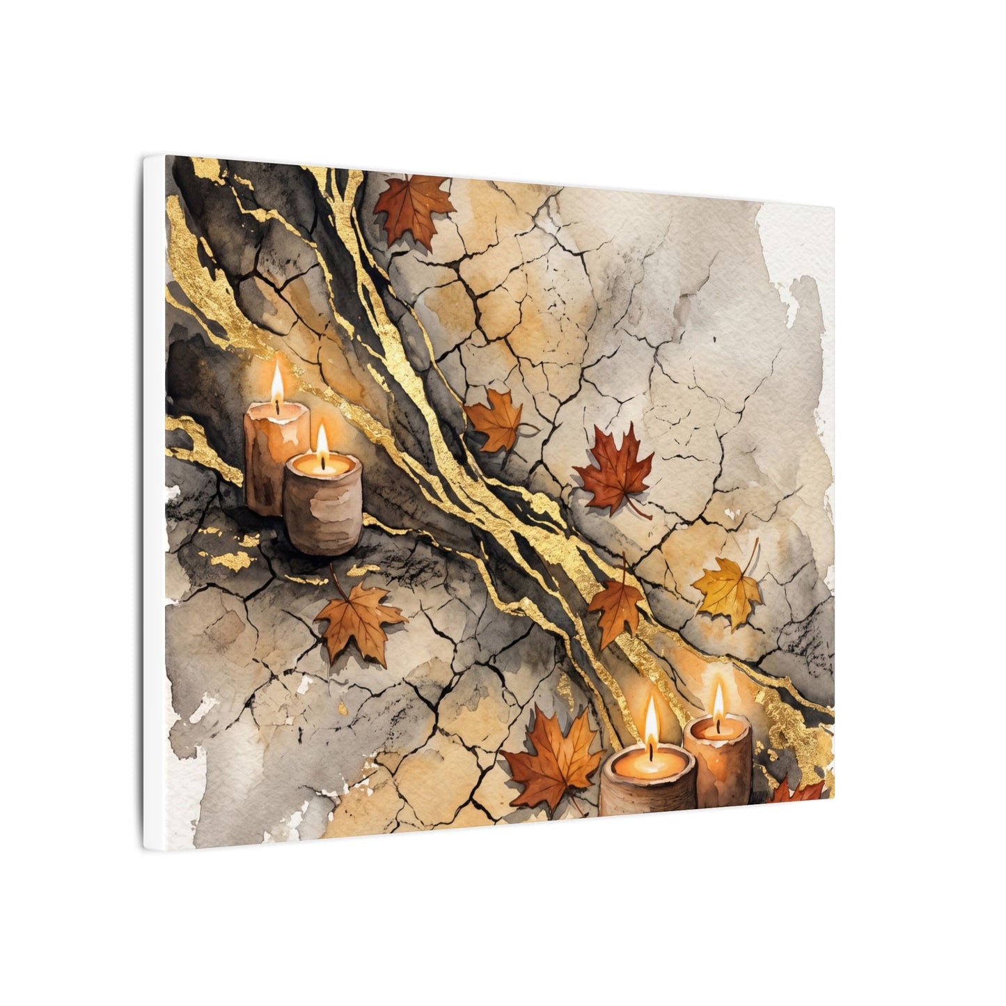 Cracked Earth Autumn Canvas Art | Japandi Warm Design