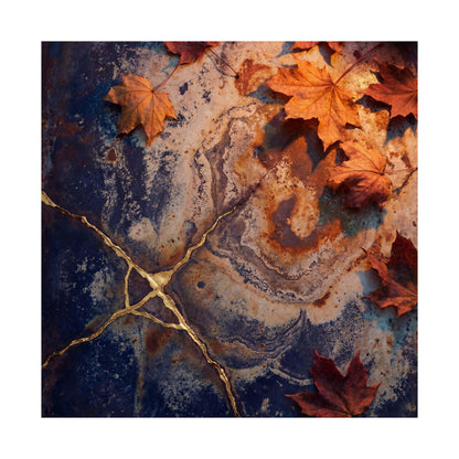Kintsugi Rust Patina in Candlelight | Gold Vein Wall Art Print