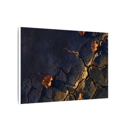 Cracked Earth Canvas Art | Autumn Dark Japandi Dark Texture Art