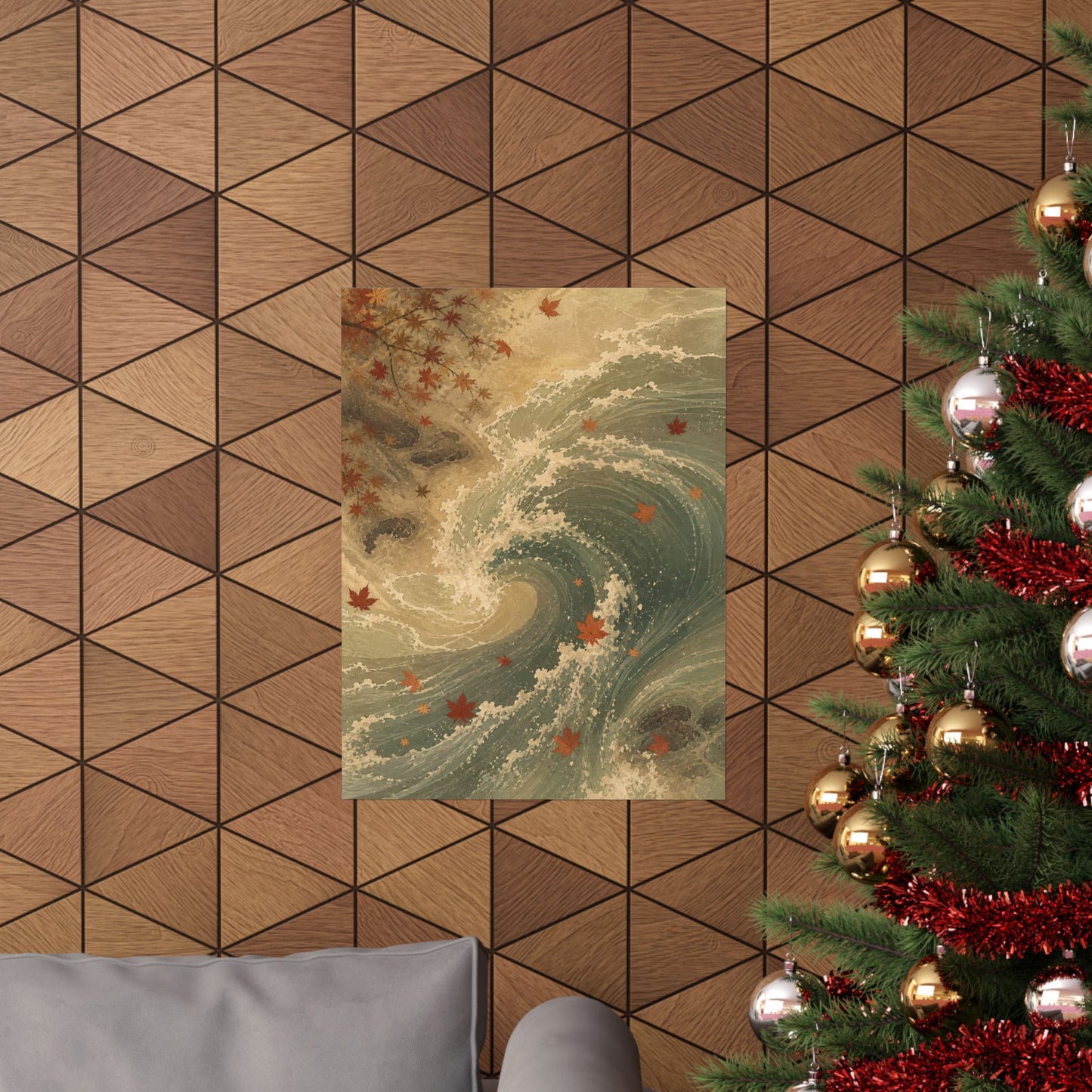 Candlelight Ocean Wave Wall Art Print - Japandi Kanso