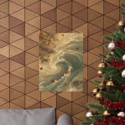 Candlelight Ocean Wave Wall Art Print - Japandi Kanso
